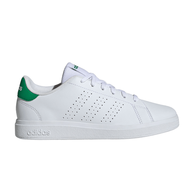 Adidas Advantage Base 2.0 J 'White Green' — Cloud White/Cloud White/Green