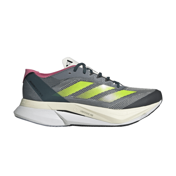 Adidas Wmns Adizero Boston 12 'Arctic Night Lucid Lemon' — Arctic Night/Lucid Lemon/Carbon