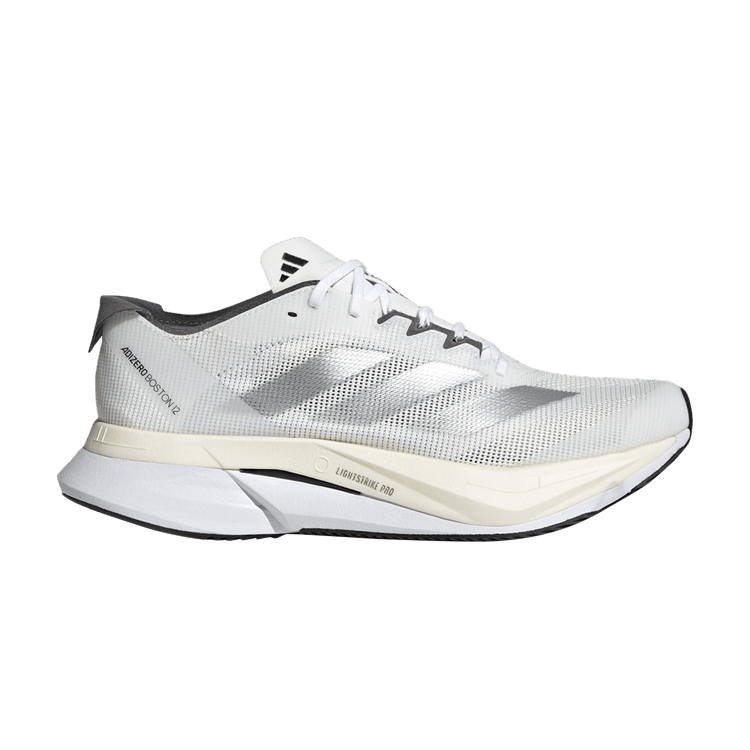adidas Wmns Adizero Boston 12 'White Silver Metallic' — Cloud White/Silver Metallic/Grey Five