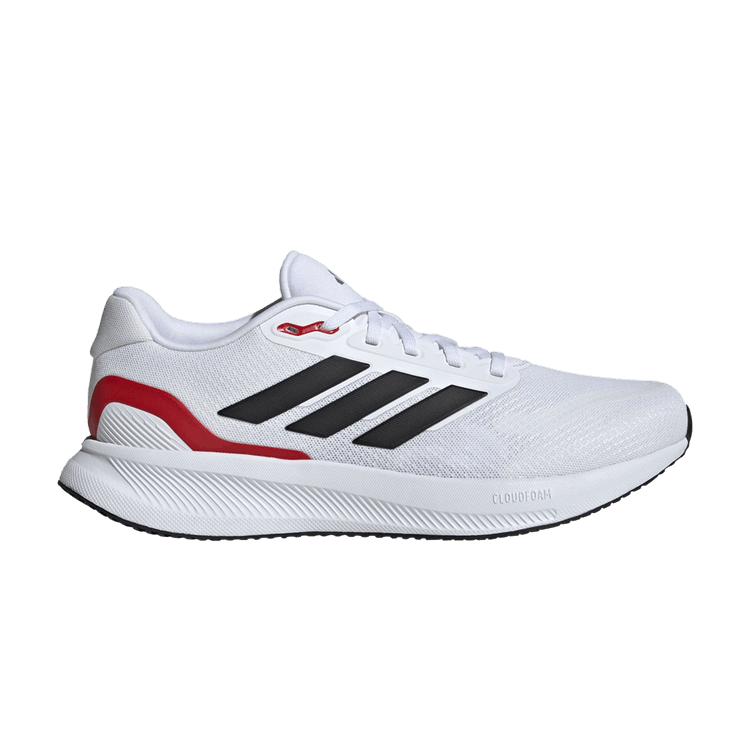 Adidas Runfalcon 5 Wide 'White Black Scarlet' — Cloud White/Core Black/Better Scarlet