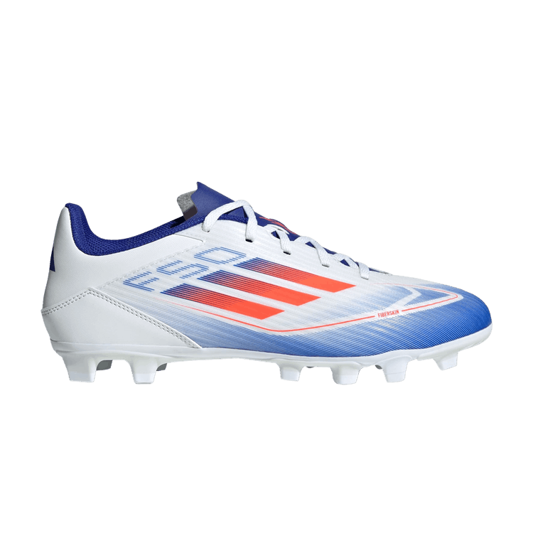 Adidas Adizero F50 Club FxG 'Advancement Pack' — Cloud White/Solar Red/Lucid Blue