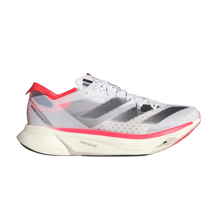 adidas Adizero Adios Pro 3 'White Solar Red' — Cloud White/Core Black/Solar Red