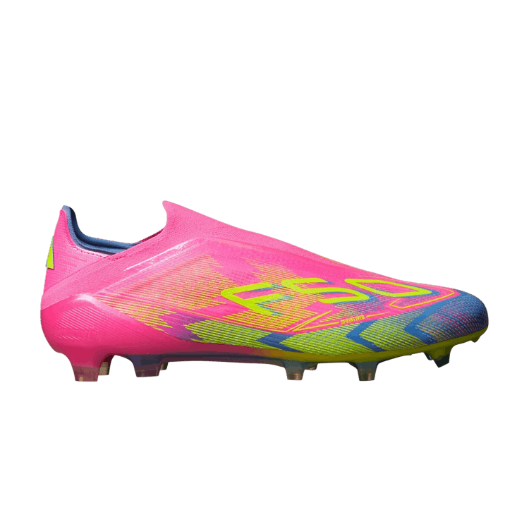 adidas Adizero F50 Elite Laceless FG 'Mystic Victory Pack' — Lucid Pink/Lucid Lemon/Blue Fusion