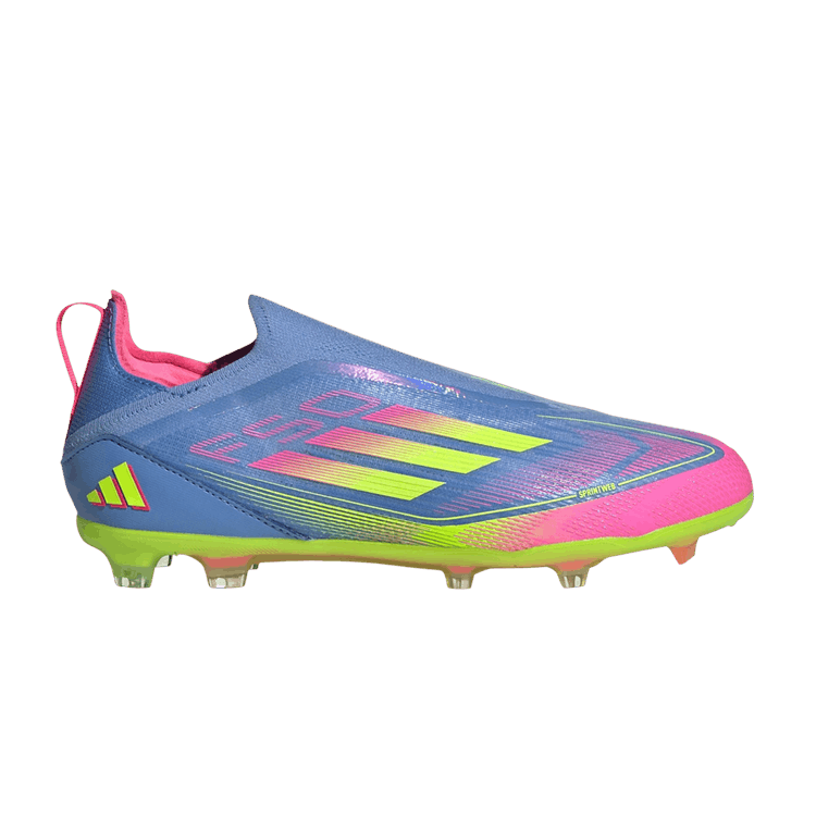 adidas Adizero F50 Elite Laceless FG K 'Celestial Victory Pack' — Blue Fusion/Lucid Lemon/Lucid Pink