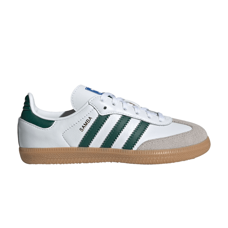 adidas Samba OG J 'White Collegiate Green Gum' — Cloud White/Collegiate Green/Gum