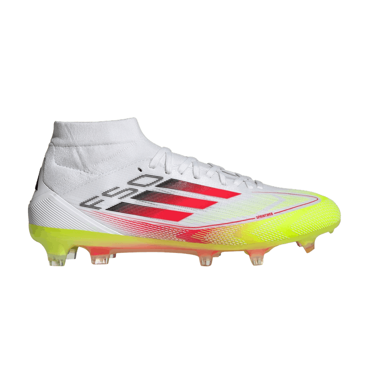 adidas Wmns Adizero F50 Pro Mid FG 'Pure Victory Pack' — Cloud White/Lucid Red/Solar Yellow