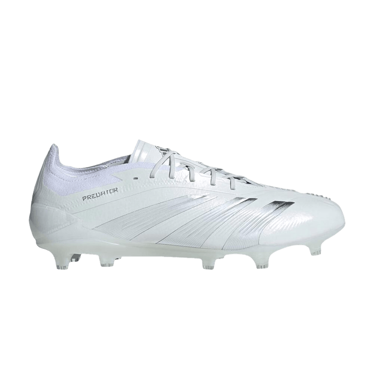 Adidas Predator 24 Elite Low FG 'Pearlized Pack' Sample — Cloud White/Silver Metallic/Cloud White