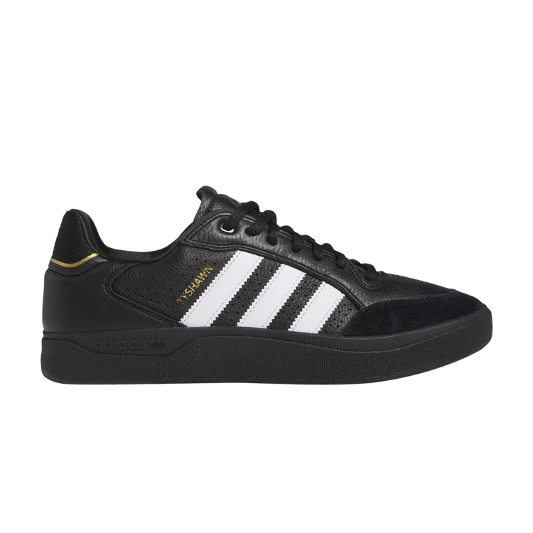 adidas Tyshawn Low 'Black White Gold Leather' — Core Black/Cloud White/Gold Metallic