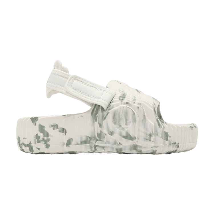 Adidas Wmns Adilette 22 XLG Slide 'Off White Silver Green' — Off White/Silver Green/Off White