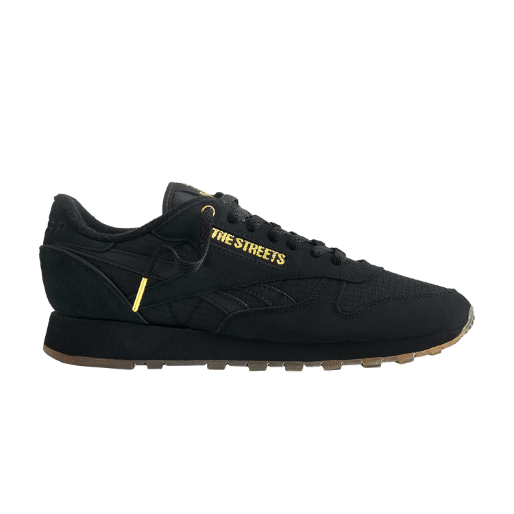 END. x The Streets x Reebok Classic Leather 'Black Gold Metallic' — Black/Gold Metallic/White