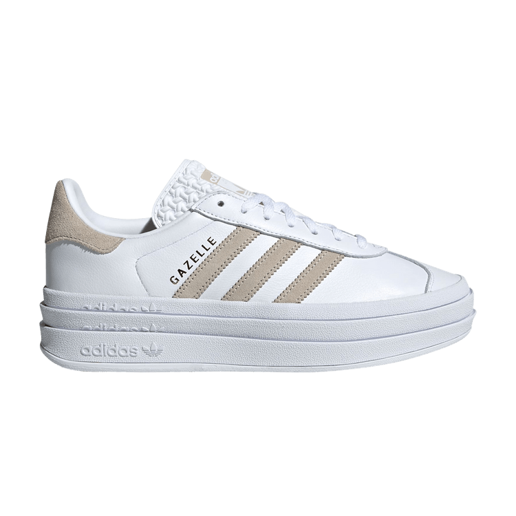 Adidas Wmns Gazelle Bold 'White Wonder Beige' — Cloud White/Wonder Beige/Gold Metallic