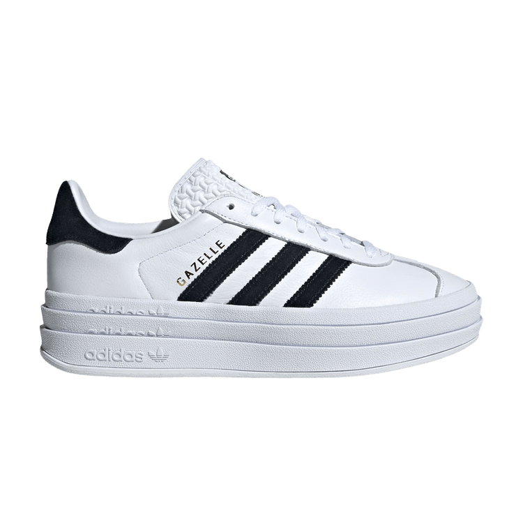 adidas Wmns Gazelle Bold 'White Black' — Cloud White/Core Black/Gold Metallic