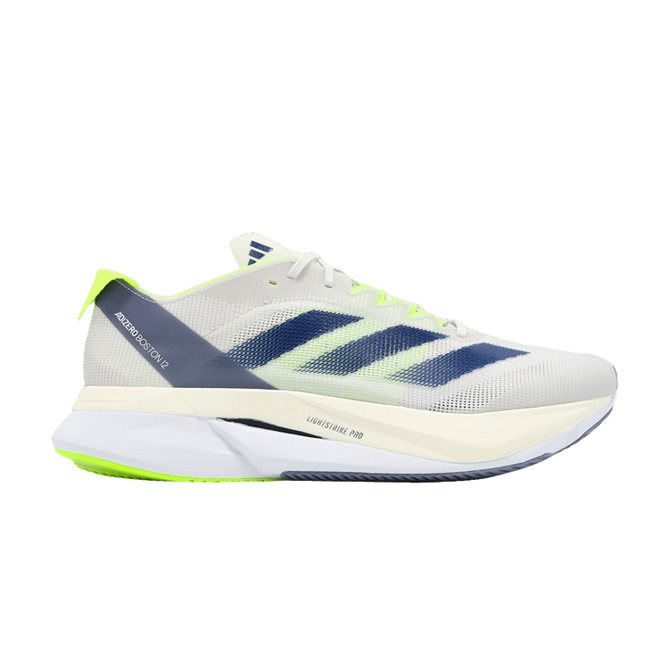 adidas Adizero Boston 12 'White Royal Lucid Lemon' — Crystal White/Royal Blue/Lucid Lemon