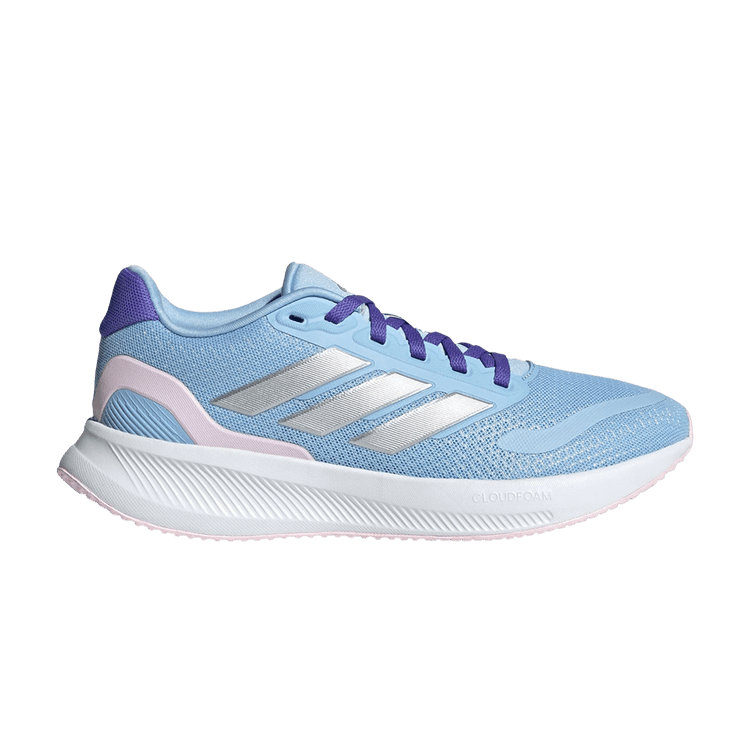 Adidas Runfalcon 5 J 'Glow Blue Silver Pink' — Glow Blue/Silver Metallic/Clear Pink