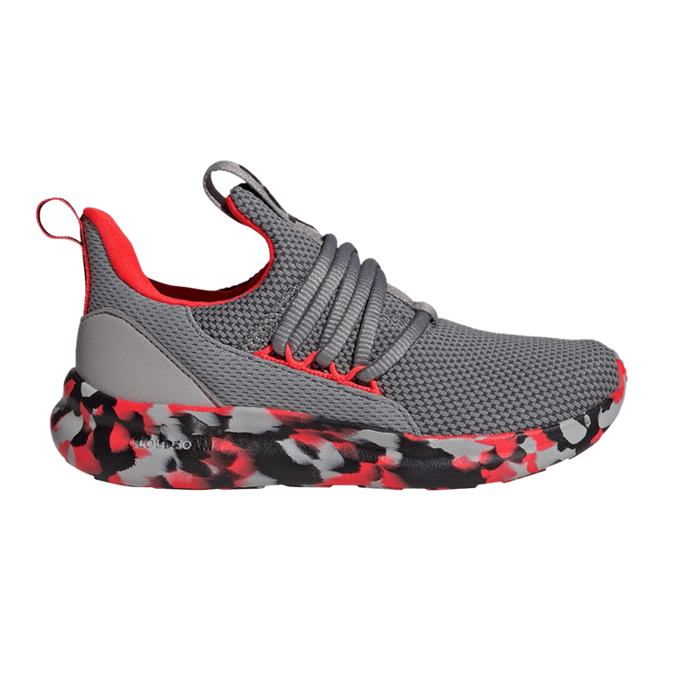 Adidas Lite Racer Adapt 7.0 K 'Grey Solar Red Marbled' — Grey Three/Solar Red/Grey Five