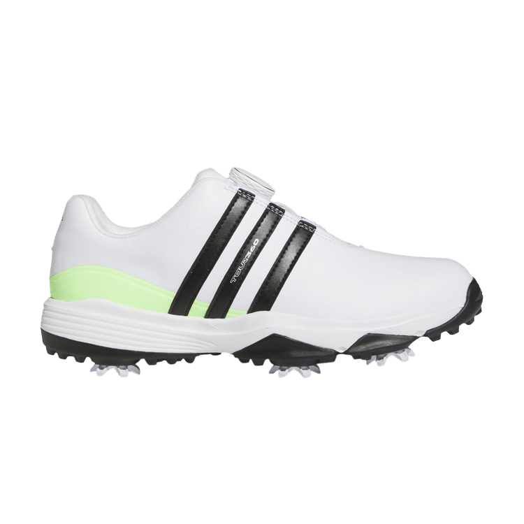Adidas Tour 360 24 BOA Golf J 'White Green Spark' — Cloud White/Core Black/Green Spark