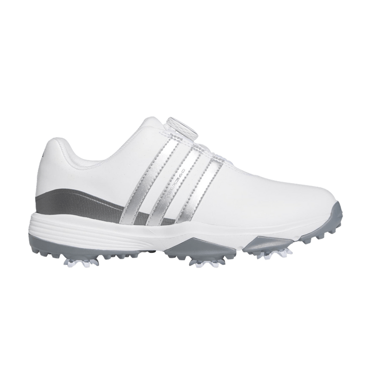 Adidas Tour 360 24 BOA Golf J 'White Iron Metallic' — Cloud White/Silver Metallic/Iron Metallic