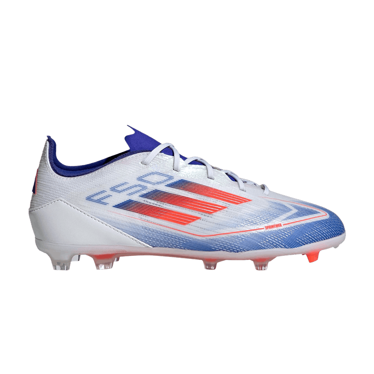 Adidas Adizero F50 Pro FG J 'Advancement Pack' — Cloud White/Solar Red/Lucid Blue