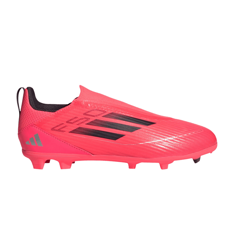 Adidas Adizero F50 League Laceless FG MG K 'Vivid Horizon Pack' — Turbo/Aurora Black/Platinum Metallic