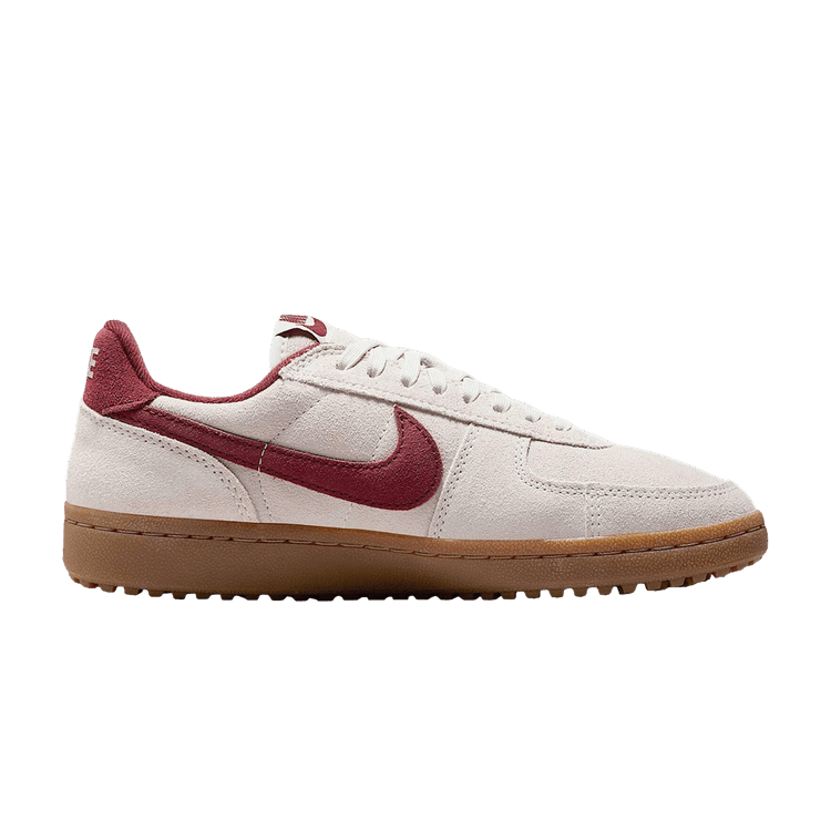 Nike Wmns Field General Suede 'Light Bone Dark Team Red' — Light Bone/Gum Dark Brown/Dark Team Red