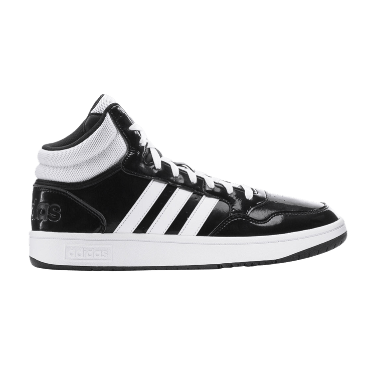 Adidas Hoops 3.0 Mid 'Black White Patent' — Black/White/Black