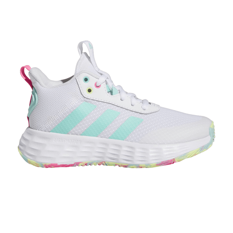 Adidas Own The Game 2.0 J 'White Flash Aqua' — Cloud White/Flash Aqua/Lucid Pink