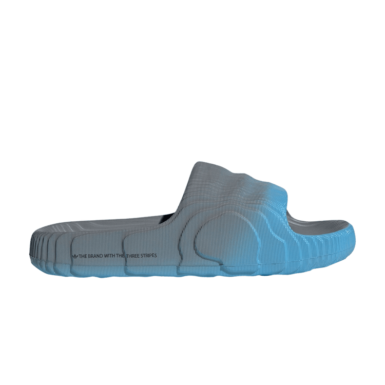 Adidas Adilette 22 Slide 'Grey Semi Blue Burst' — Grey Three/Semi Blue Burst Mel/Core Black