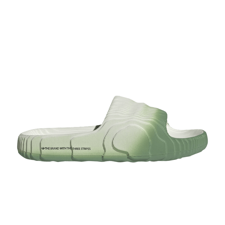 Adidas Adilette 22 Slide 'Ivory Preloved Green' — Ivory/Preloved Green/Core Black