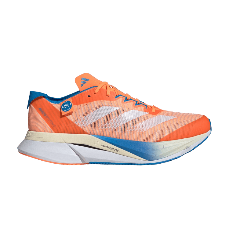 Chris Nikic x adidas Adizero Boston 12 Wide '1% Better' — Screaming Orange/Cloud White/Bright Blue