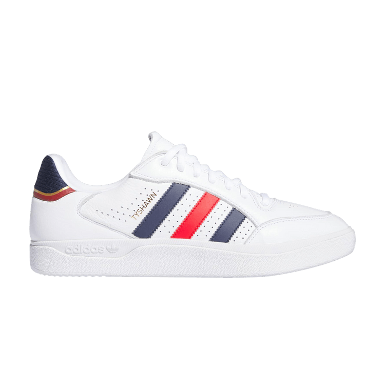 Adidas Tyshawn Low 'White Scarlet Blue' — Cloud White/Better Scarlet/Gold Metallic