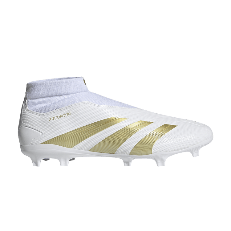 Adidas Predator League Laceless FG 'Day Spark Pack' — Cloud White/Gold Metallic/Sandy Beige Metallic