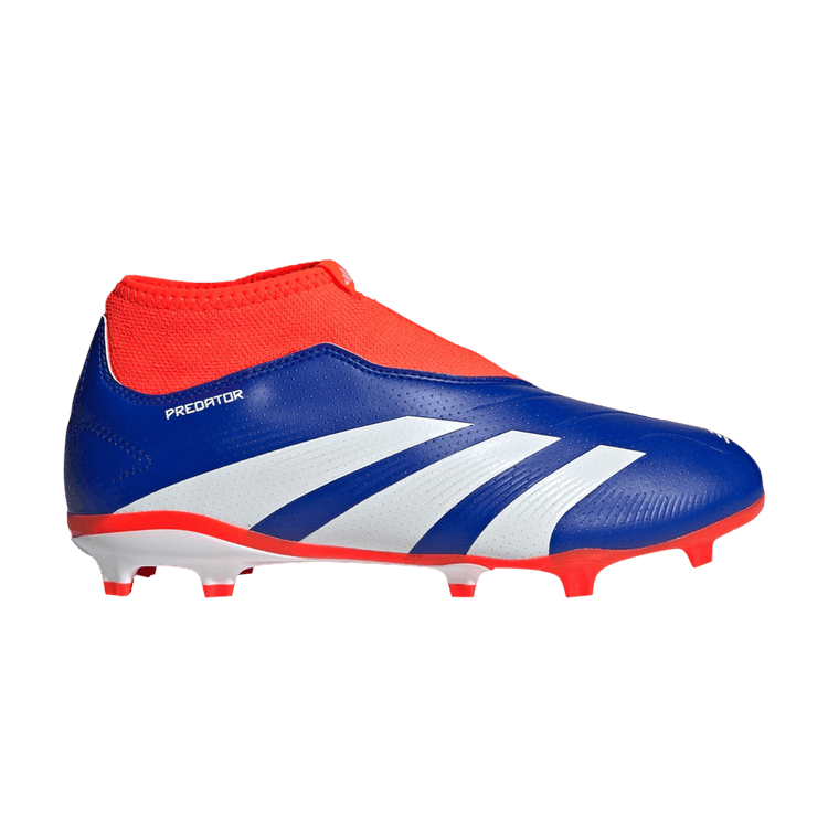 Adidas Predator 24 League Laceless FG J 'Advancement Pack' — Lucid Blue/Cloud White/Solar Red