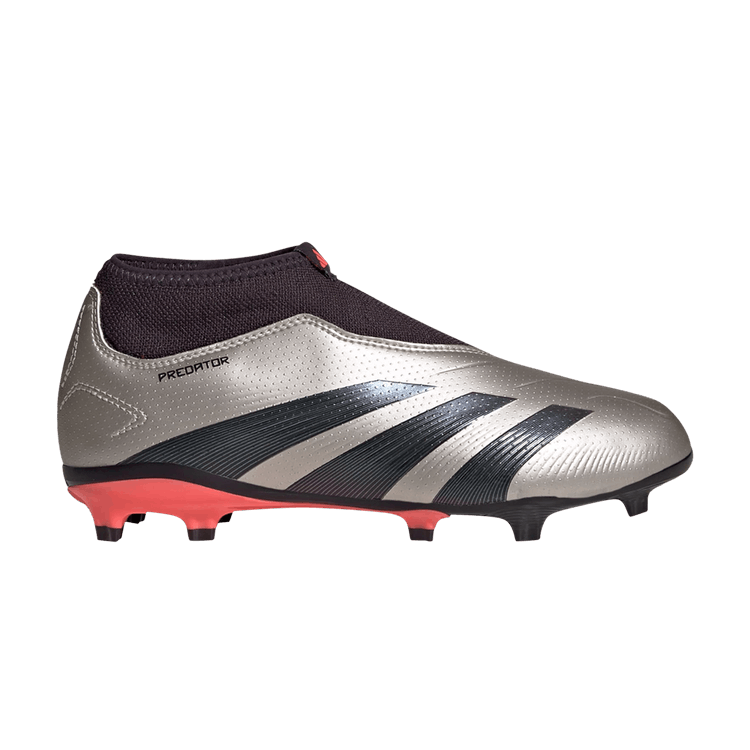 Adidas Predator 24 League Laceless FG K 'Vivid Horizon Pack' — Platinum Metallic/Aurora Black/Turbo