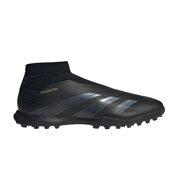 Adidas Predator 24 League Laceless TF 'Dark Spark Pack' — Core Black/Carbon/Gold Metallic
