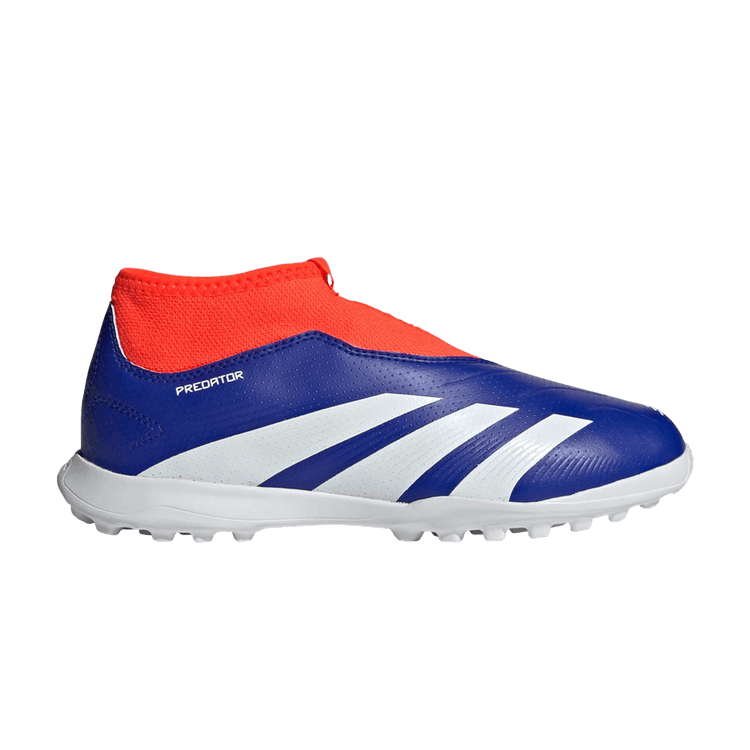 Adidas Predator 24 League Laceless TF J 'Marinerush Pack' — Lucid Blue/Cloud White/Solar Red