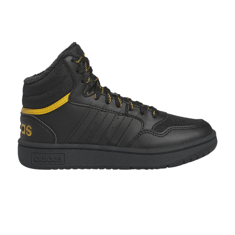 Adidas Hoops 3.0 Mid J 'Black Preloved Yellow' — Core Black/Core Black/Preloved Yellow