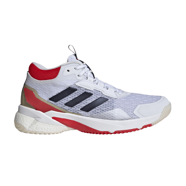 Adidas Wmns Crazyflight 5 Mid Indoor 'White Better Scarlet' — Cloud White/Team Navy Blue/Better Scarlet