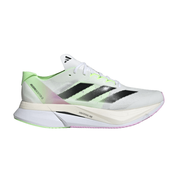 adidas Adizero Boston 12 'White Green Spark' — Cloud White/Core Black/Green Spark