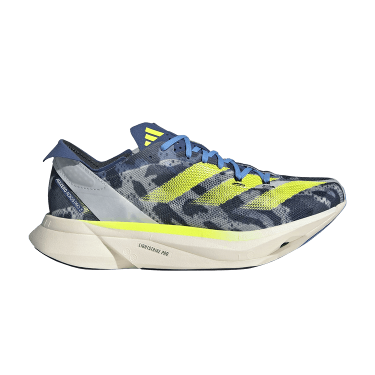 Adidas Wmns Adizero Adios Pro 3 'Road to Records Pack' — Crystal White/Lucid Lemon/Blue Burst