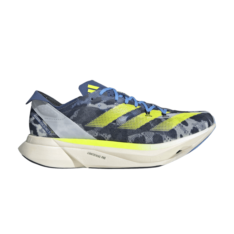 adidas Adizero Adios Pro 3 'Road to Records Pack' — Crystal White/Lucid Lemon/Blue Burst