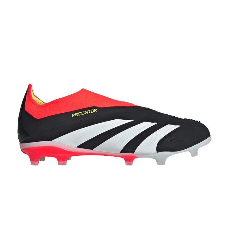 Adidas Predator 24 Elite Laceless FG J 'Solar Energy Pack' — Core Black/Cloud White/Solar Red