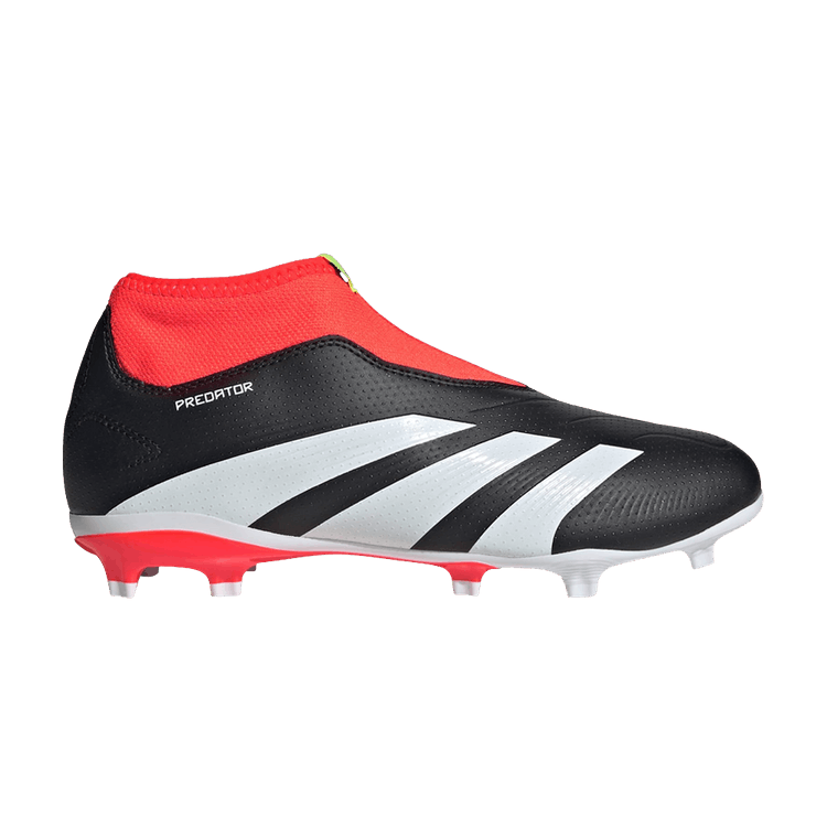 Adidas Predator 24 League Laceless FG J 'Solar Energy Pack' — Core Black/Cloud White/Solar Red