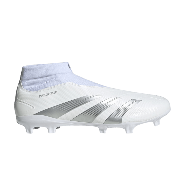 Adidas Predator 24 League Laceless FG 'Pearlized Pack' — Cloud White/Silver Metallic/Cloud White