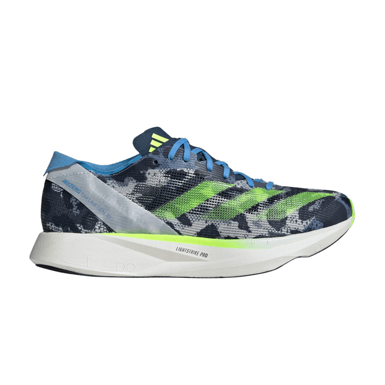 Adidas Wmns Adizero Takumi Sen 10 'Road to Records Pack' — Crystal White/Lucid Lemon/Blue Burst