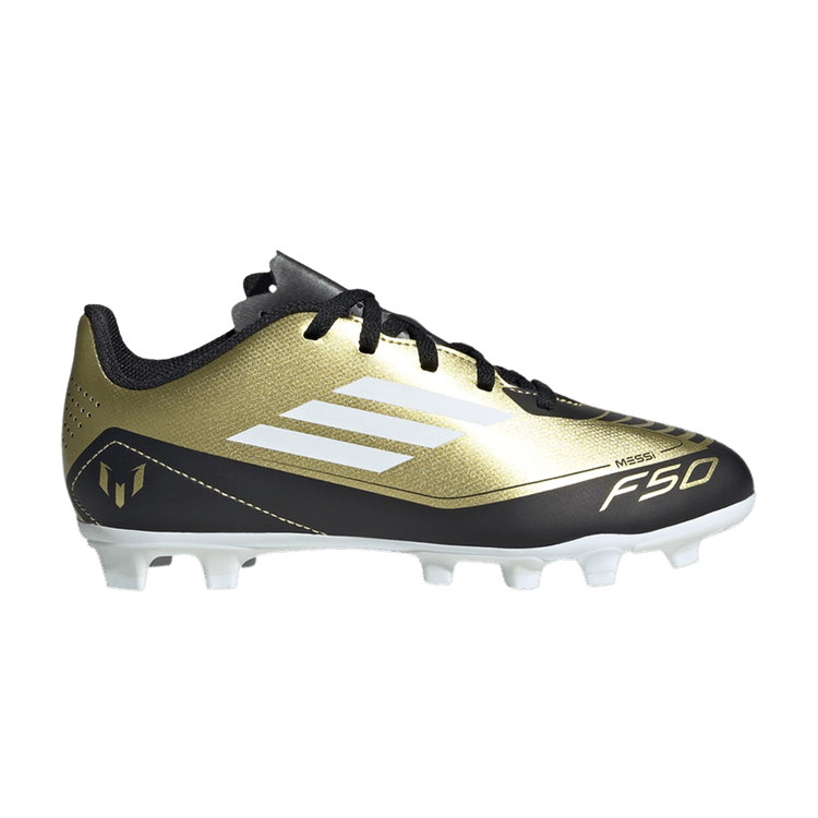 Adidas Messi Adizero F50 Club FxG K 'Triunfo Dorado' — Gold Metallic/Cloud White/Core Black