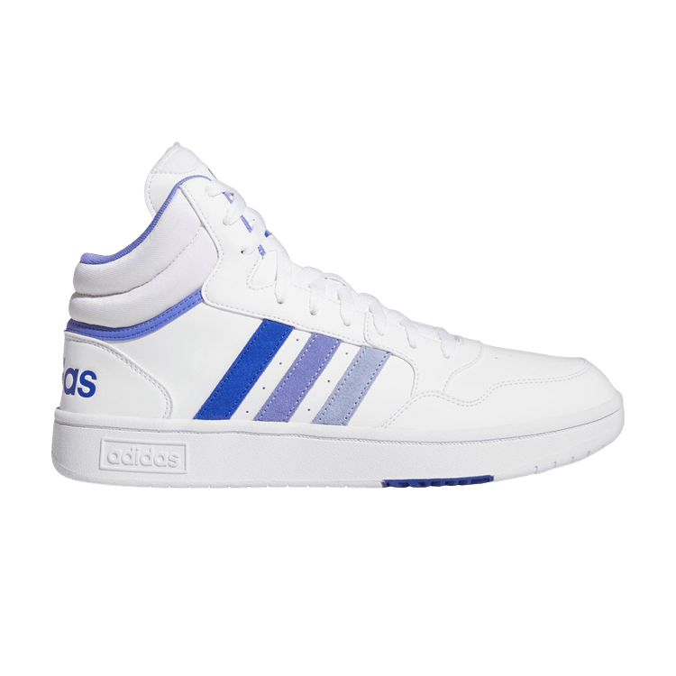 Adidas Hoops 3.0 Mid 'Tonal Stripes Pack - Blue Spark' — Cloud White/Blue Spark/Semi Cobalt Blue