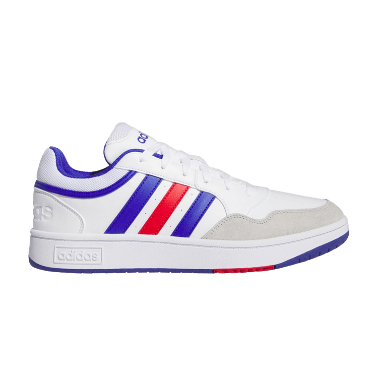 Adidas Hoops 3.0 Low 'White Blue Scarlet' — Cloud White/Lucid Blue/Better Scarlet