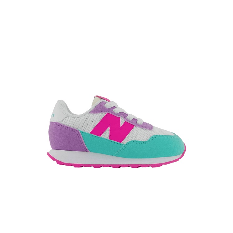 New Balance 237 Bungee Toddler Wide 'White Multi' — White/Summer Jade/Heliotrope