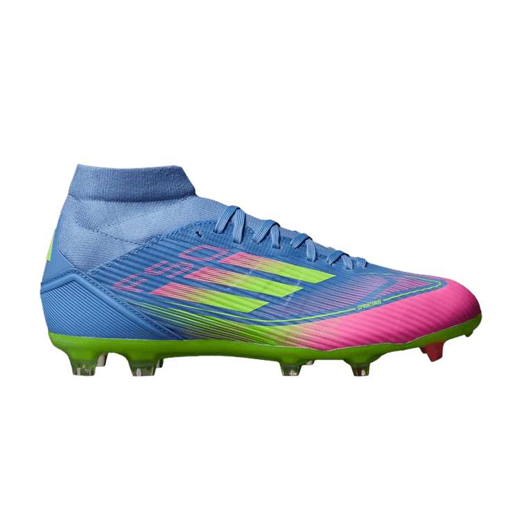 adidas Wmns Adizero F50 League Mid FG MG 'Celestial Victory Pack' — Blue Fusion/Lucid Lemon/Lucid Pink