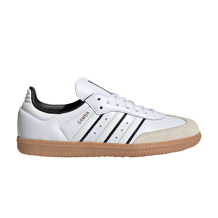 adidas Samba OG J 'Double White Black Gum' — Cloud White/Off White/Core Black